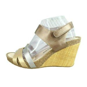 Tsubo Nilanti Multicolor Leather Adjustable Strap Wedge Sandals Size 9.5